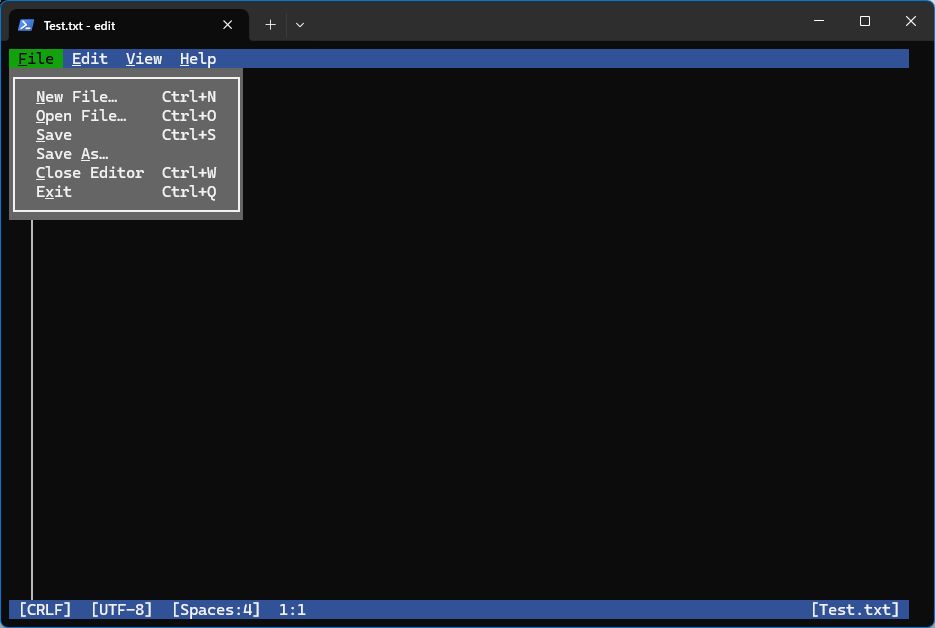 Microsoft Editを起動。