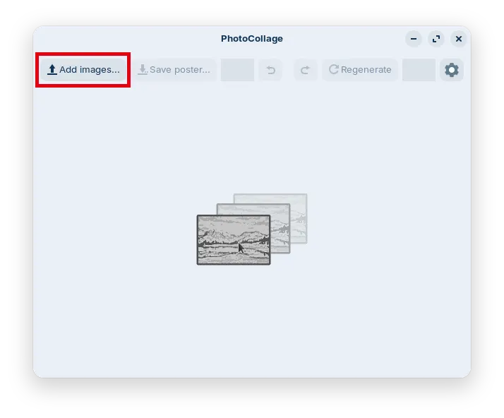 「PhotoCollage」の起動画面