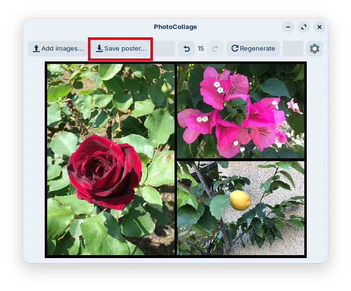 コラージュ画像を保存する